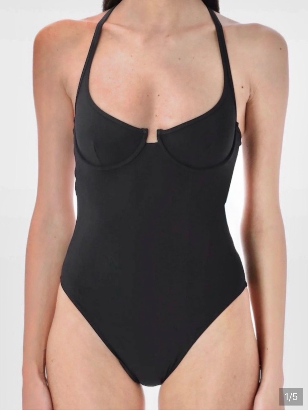 Brown Lido Halter Underwire One-Piece Swimsuit - Women